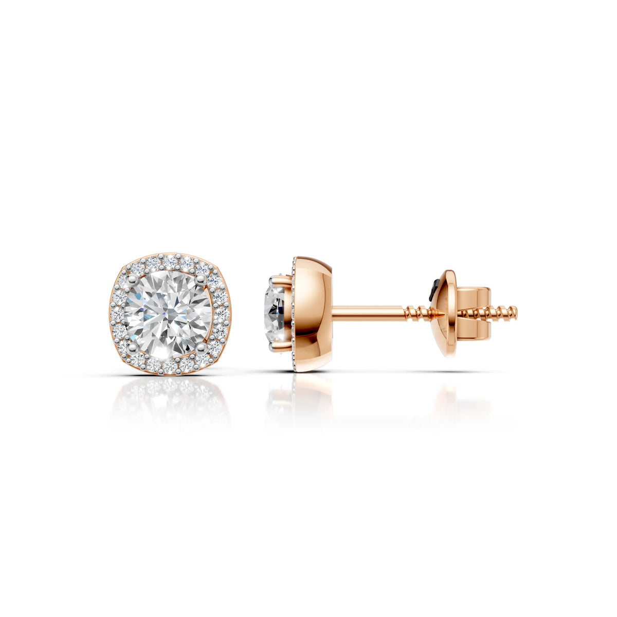 Classic Round Halo Diamond Earring
