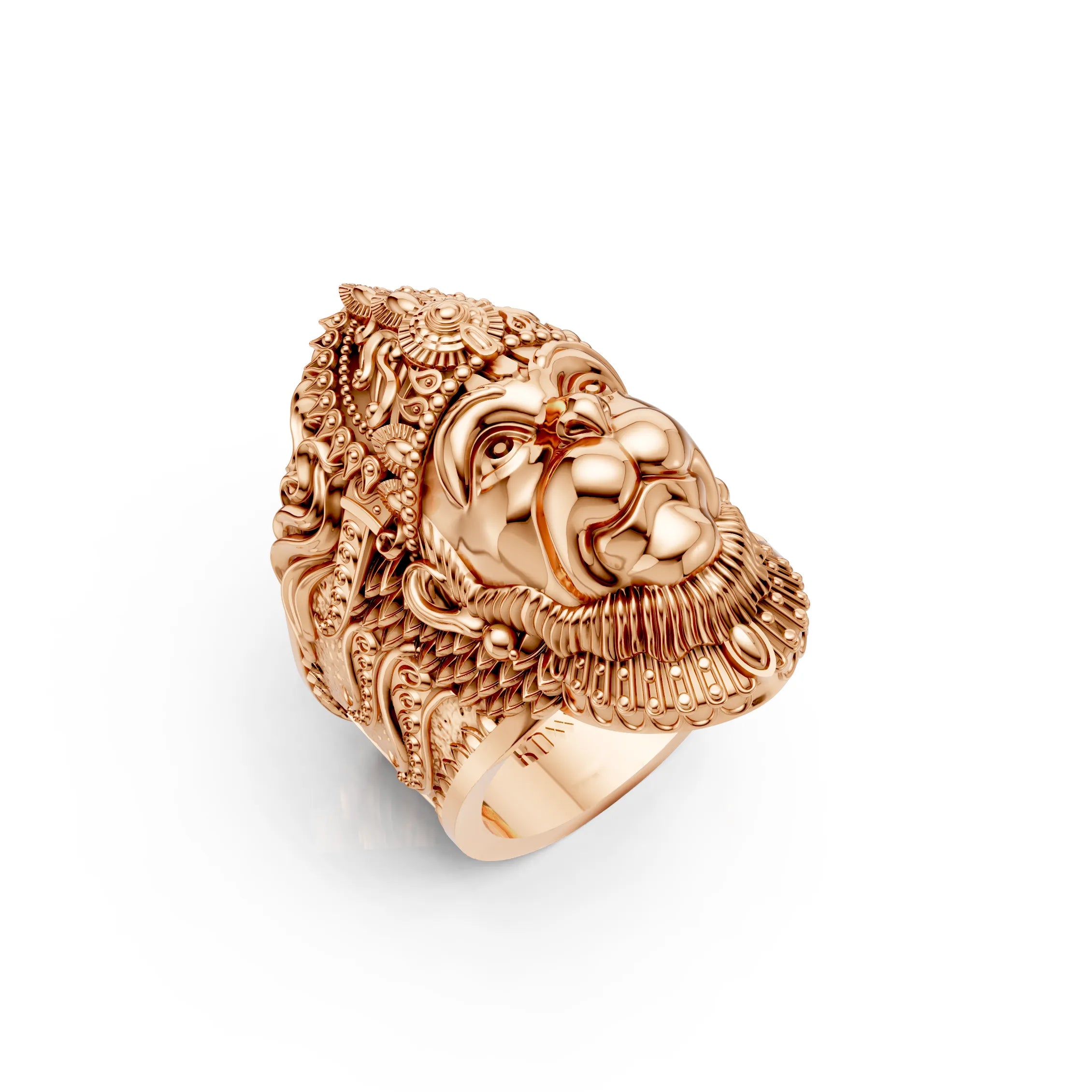 Antique Finish Hanuman Ring With “राम” Engraving