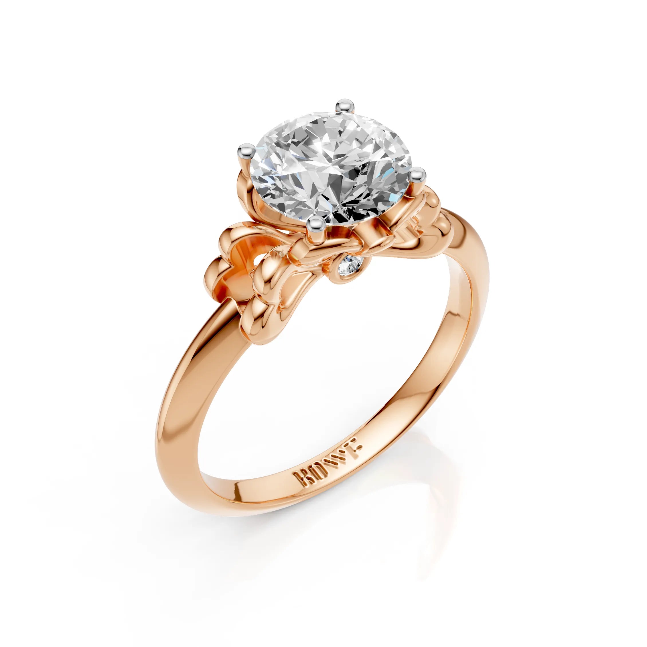 Round Brilliant Floral Diamond Ring