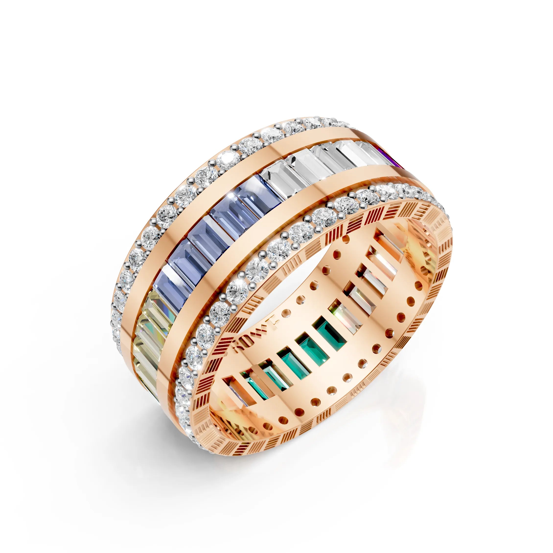 Multi-Color Baguette Eternity Band Ring