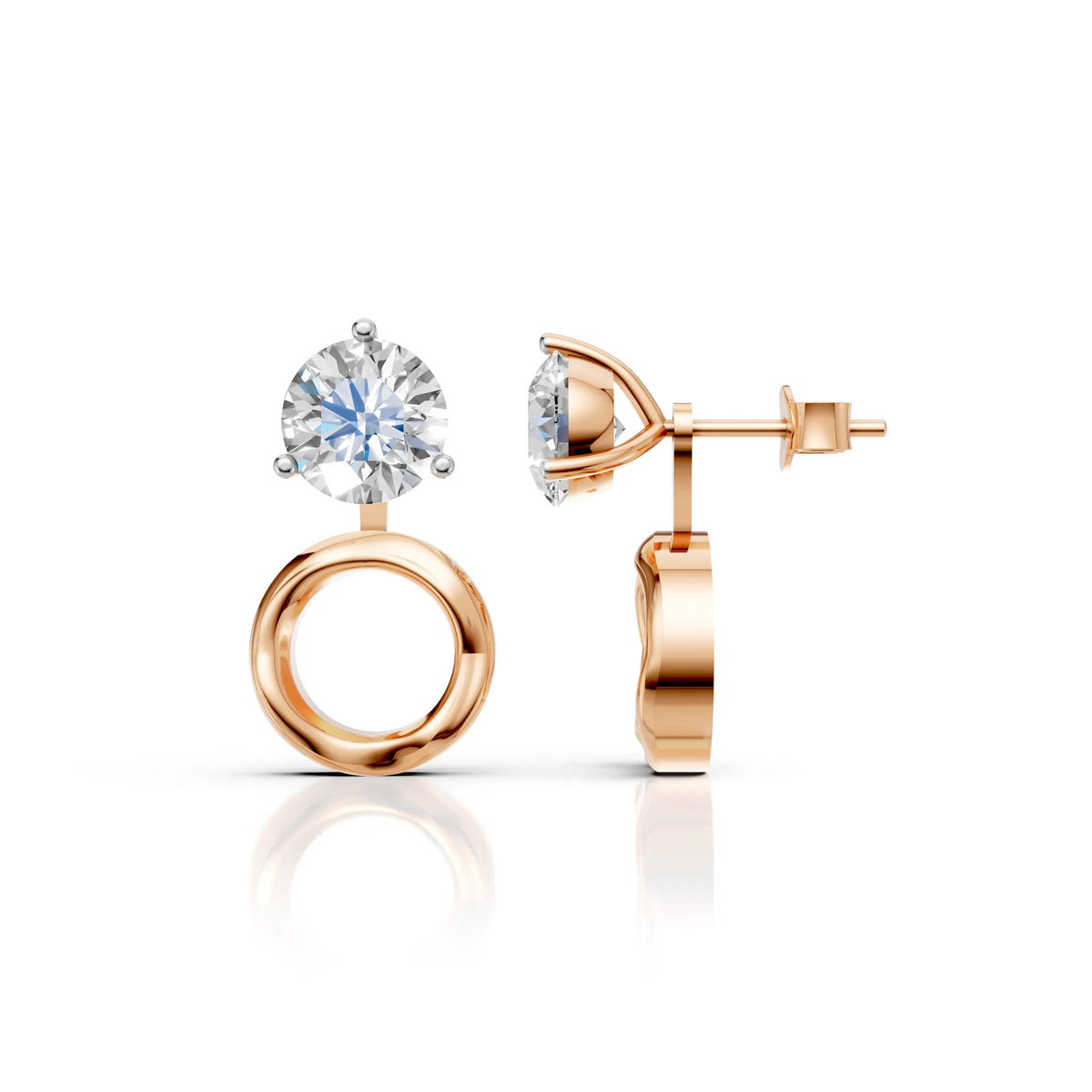 Solitaire Circle Drop Earrings