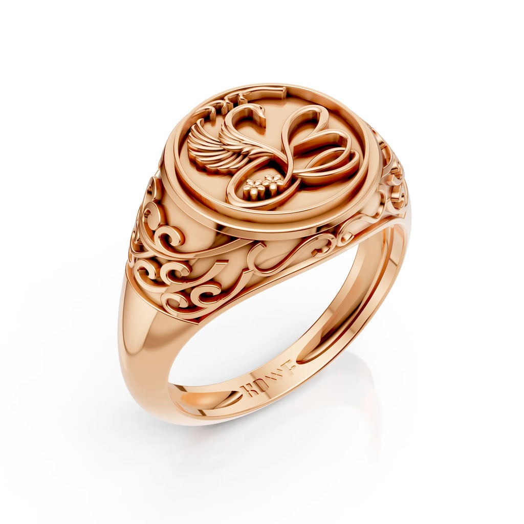 Luxury Swan Emblem Statement Ring