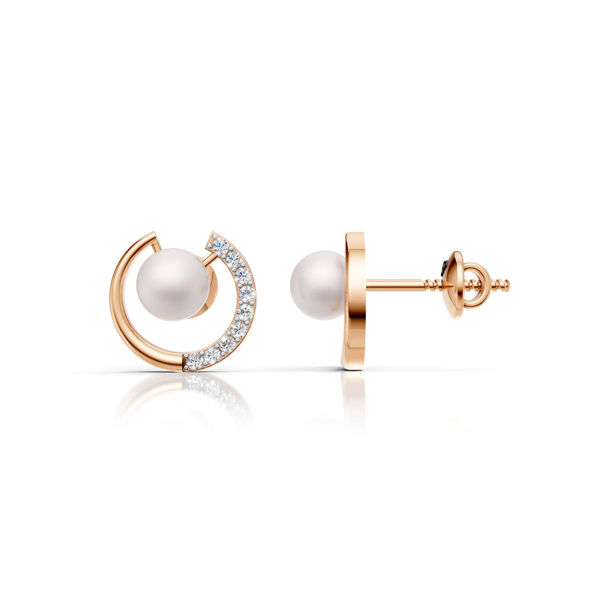 Pearl Swirl Diamond Earring