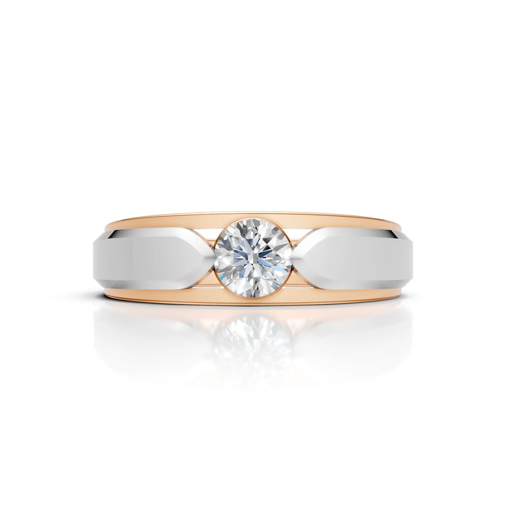 Two-Tone Solitaire Band Ring