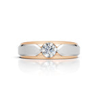 Two-Tone Solitaire Band Ring