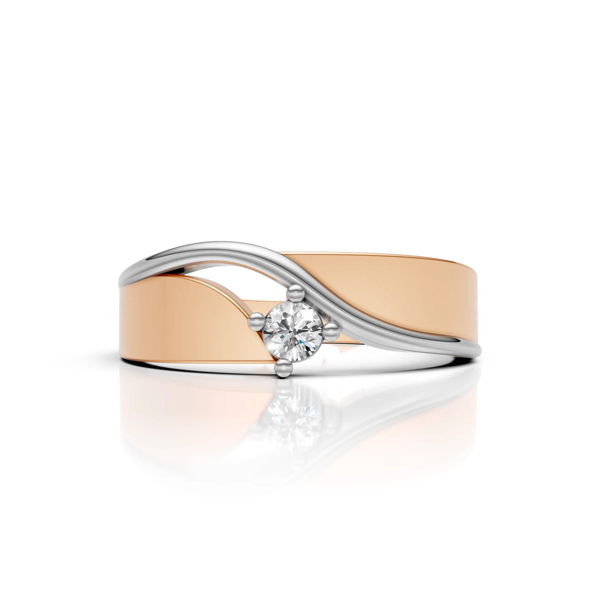 Wave Solitaire Ring