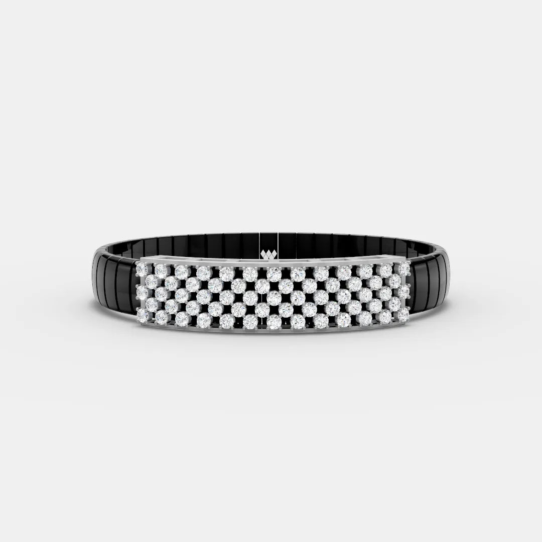 Black Strap Bracelet For Men's