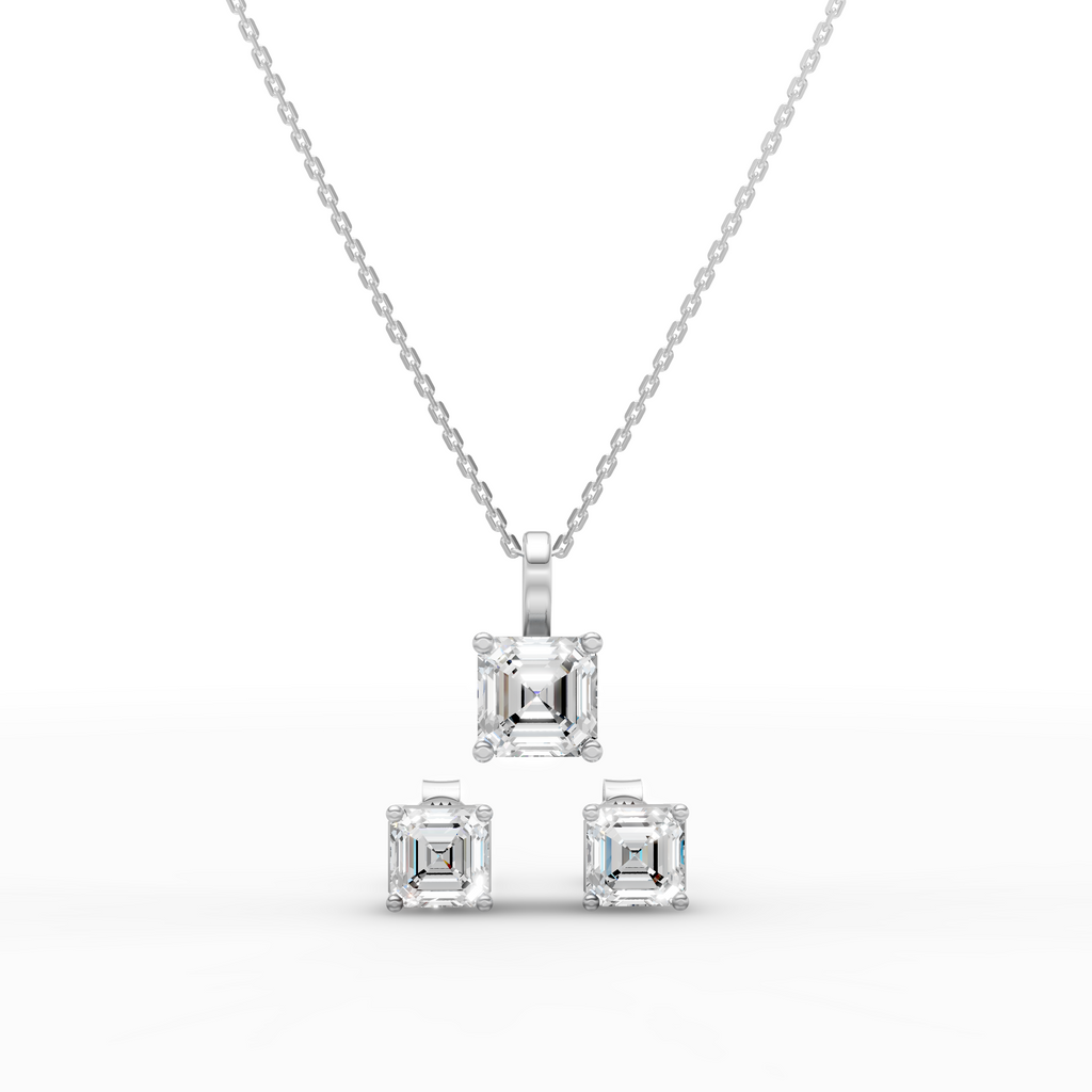 Minimalist Square Shape Necklace & Earrings Set