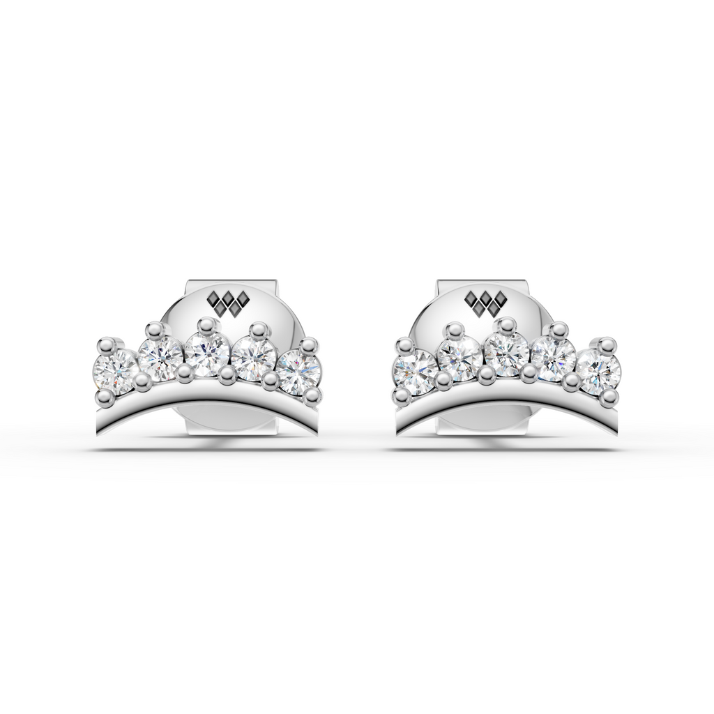 Curved Crown Stud Earrings (1 Pair)