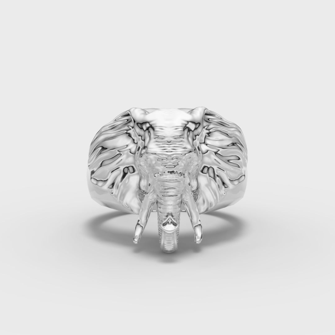 Elephant Head Statement Ring – Bold & Majestic