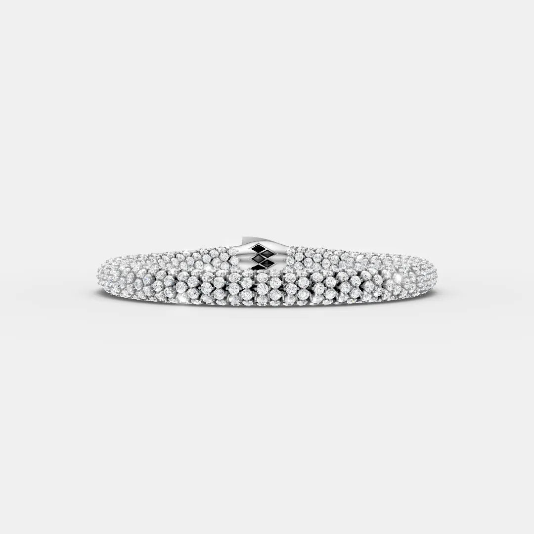925 Sterling Silver Spiral Rope Bracelet Moissanite Diamond