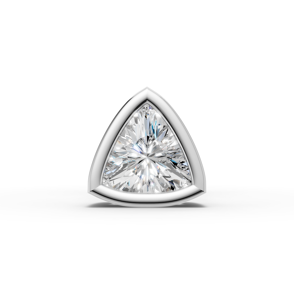 Trillion Shaped Bezel Setting Earring ( 1 PC )