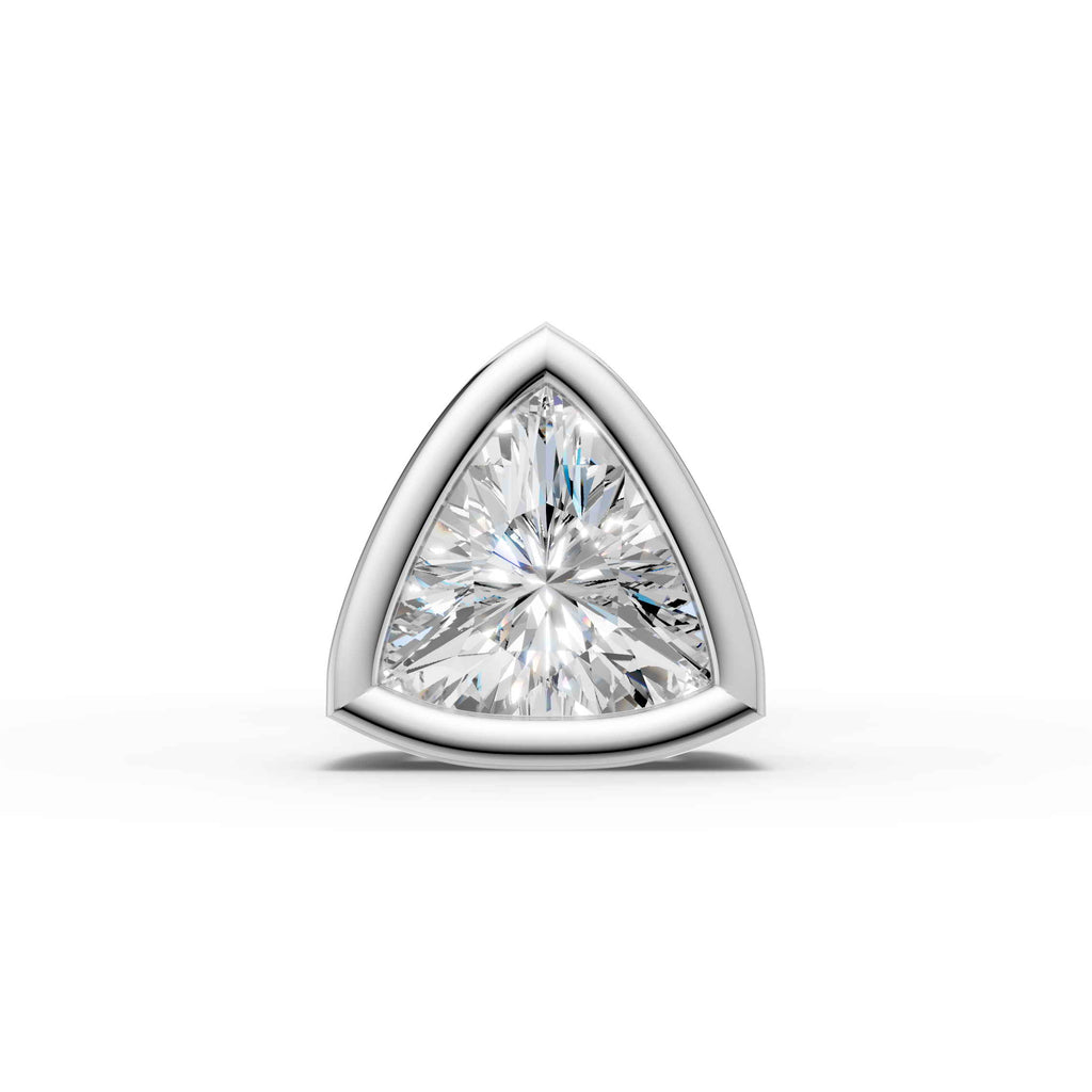 Trillion Shaped Bezel Setting Earring ( 1 PC )