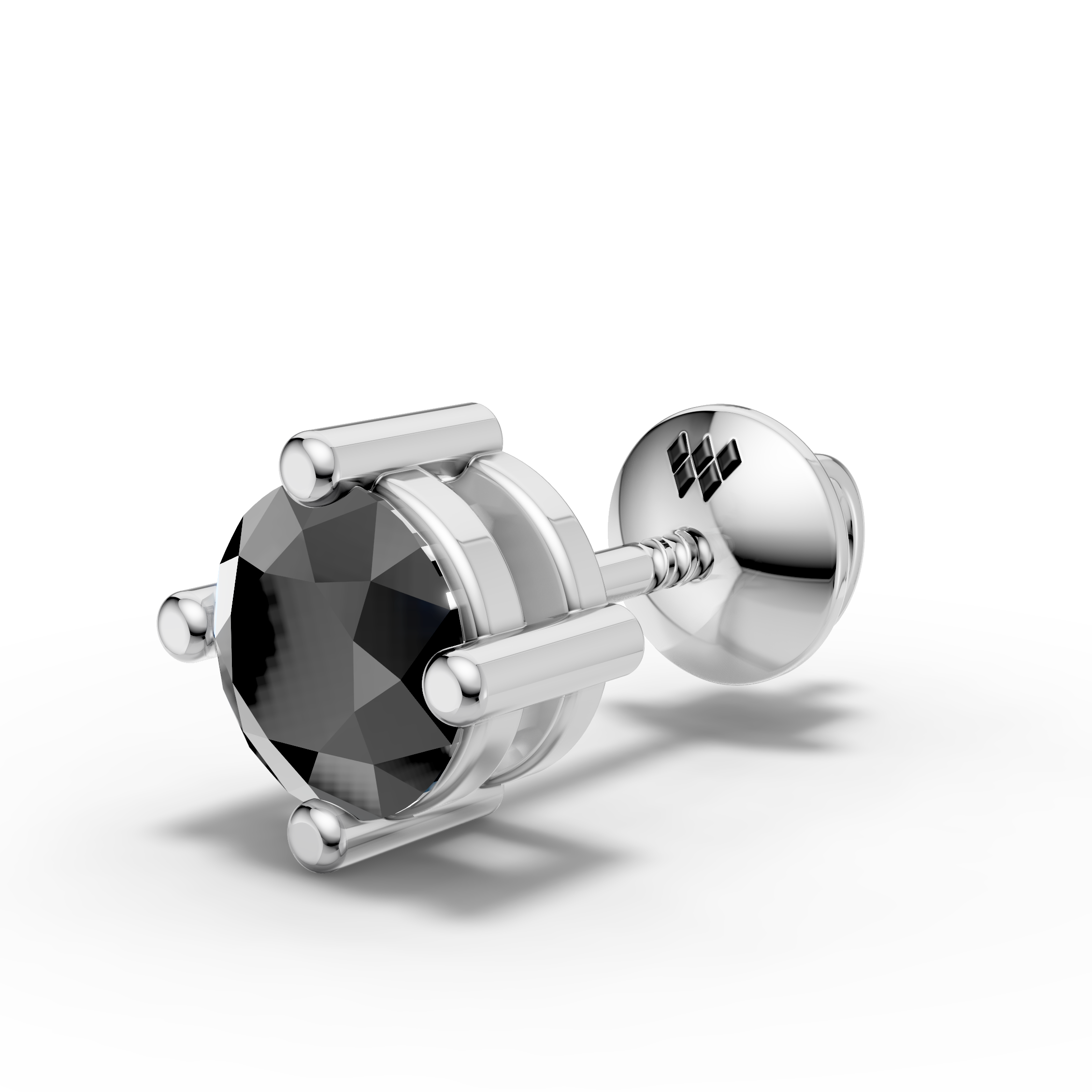 Virat Kohli Inspired Black Stud Earring (1 PC)