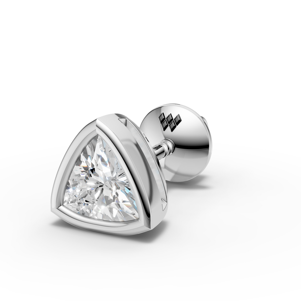 Trillion Shaped Bezel Setting Earring ( 1 PC )