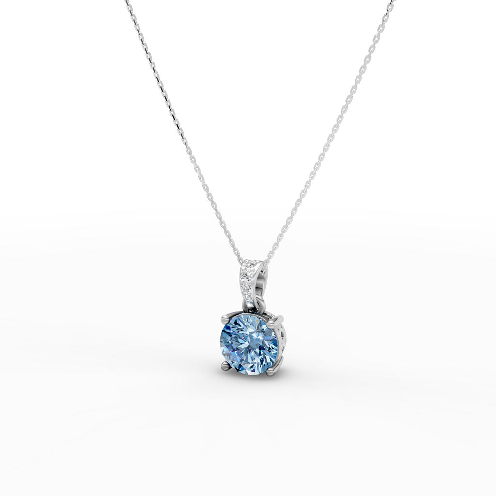 2 CT Blue Portuguese CutPendant With Chain
