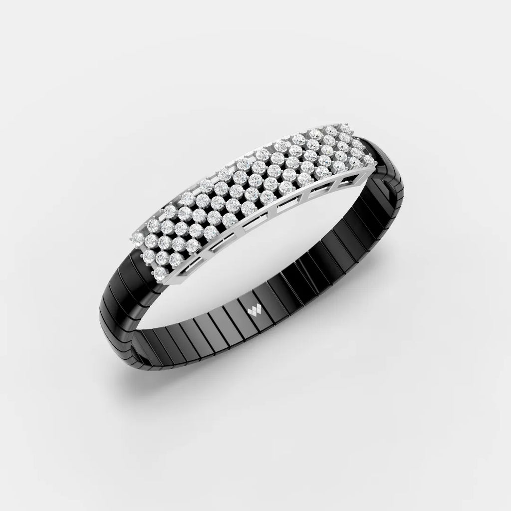 Black Strap Bracelet For Men's