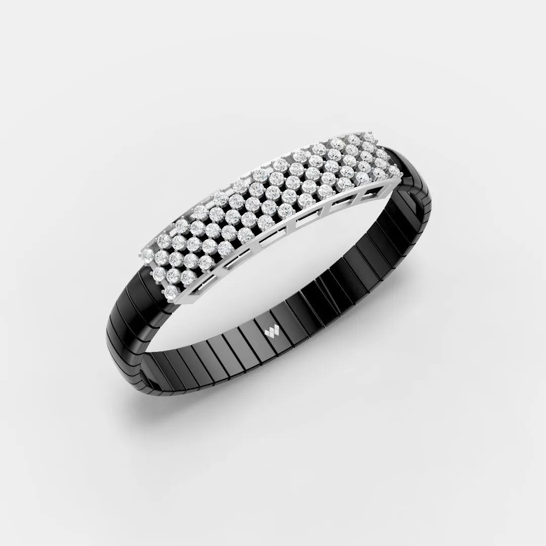 Black Strap Bracelet For Men's