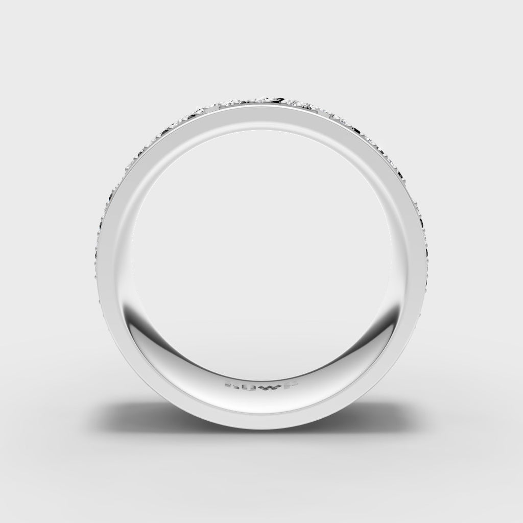 Iced Geometric Pattern Band Ring