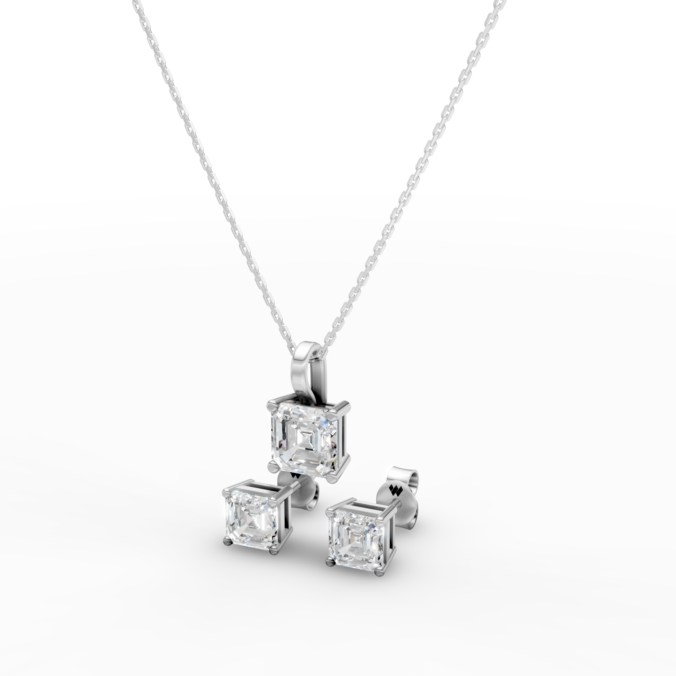 Minimalist Square Shape Necklace & Earrings Set