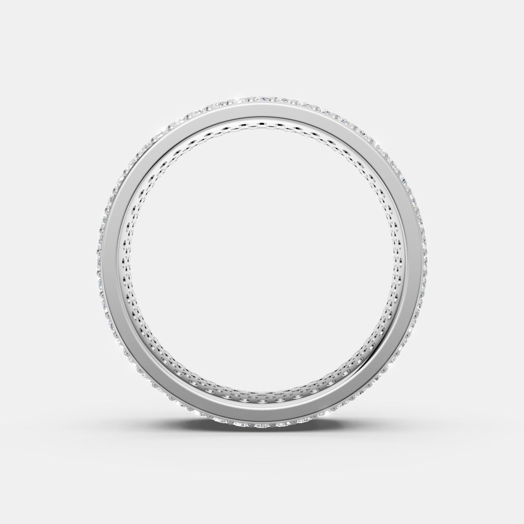 925 Sterling Silver 5-Line Moissanite Diamond Ring