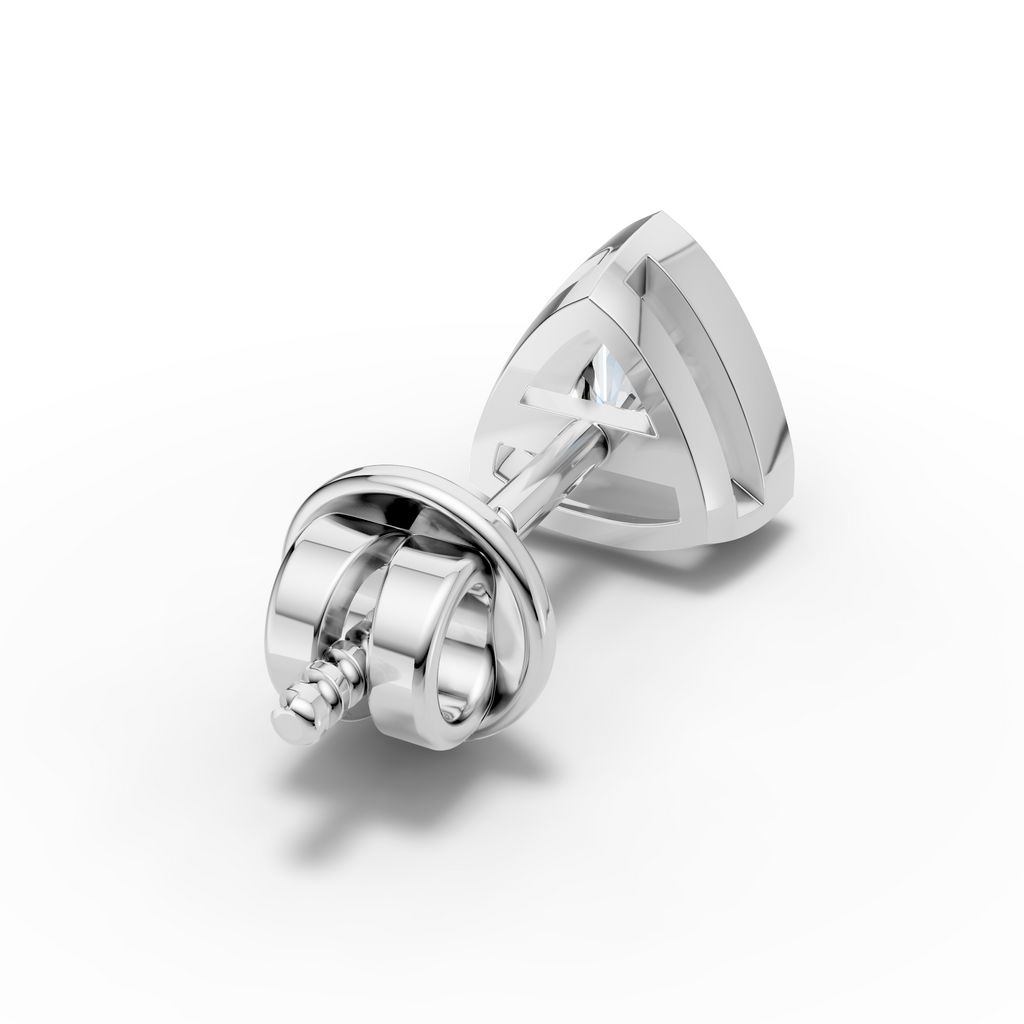 Trillion Shaped Bezel Setting Earring ( 1 PC )