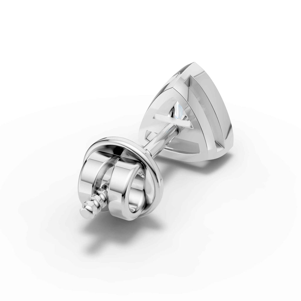 Trillion Shaped Bezel Setting Earring ( 1 PC )