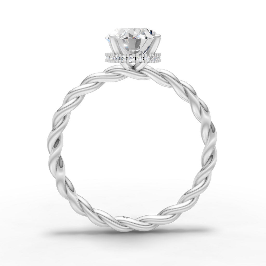 Twisted Oval Solitaire Ring