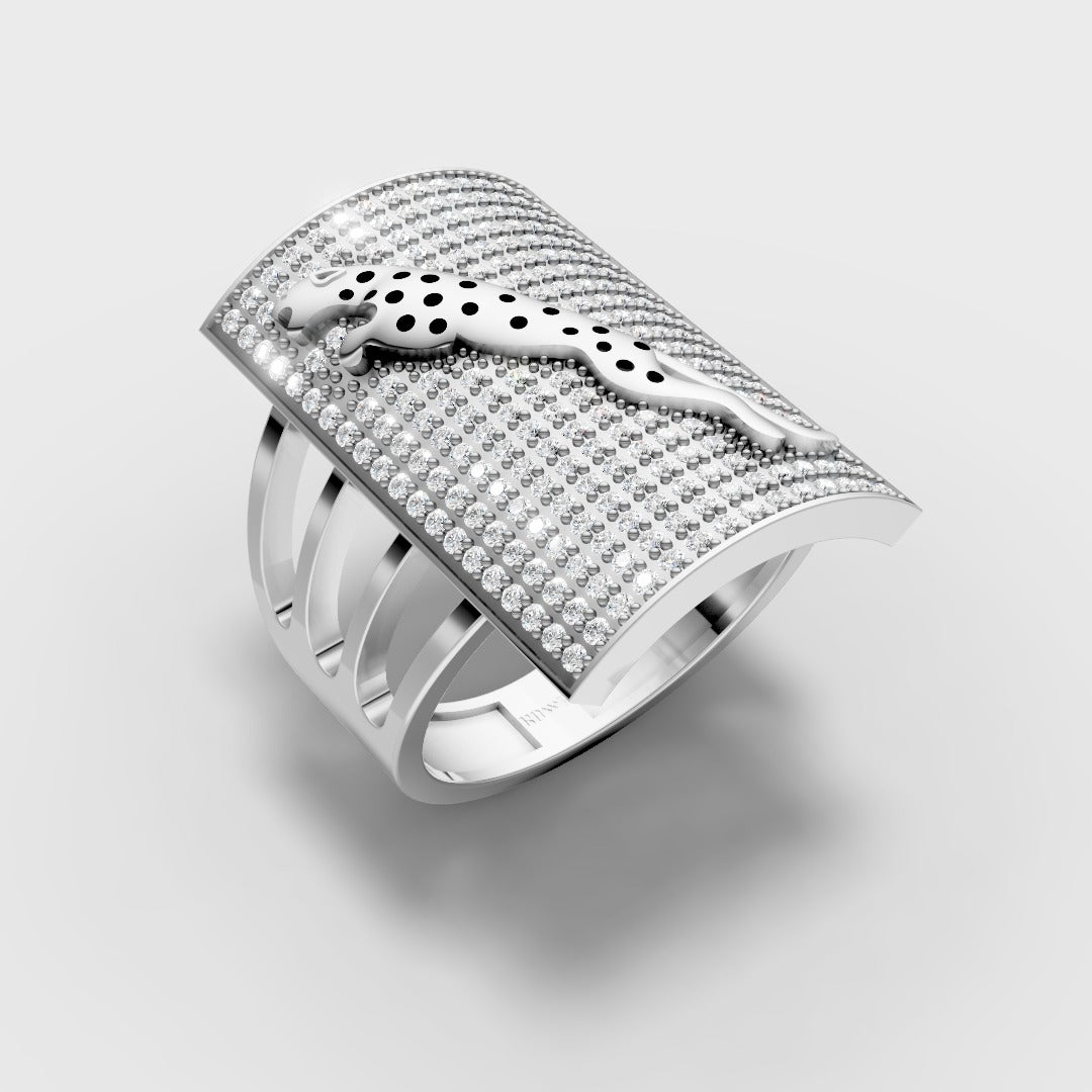 925 Silver Rectangle Moissanite Statement Ring