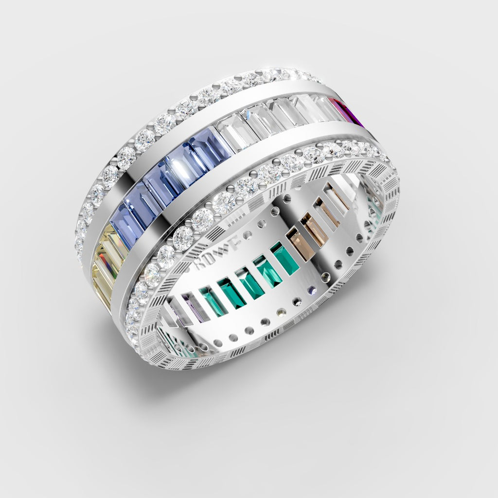 Multi-Color Baguette Eternity Band Ring