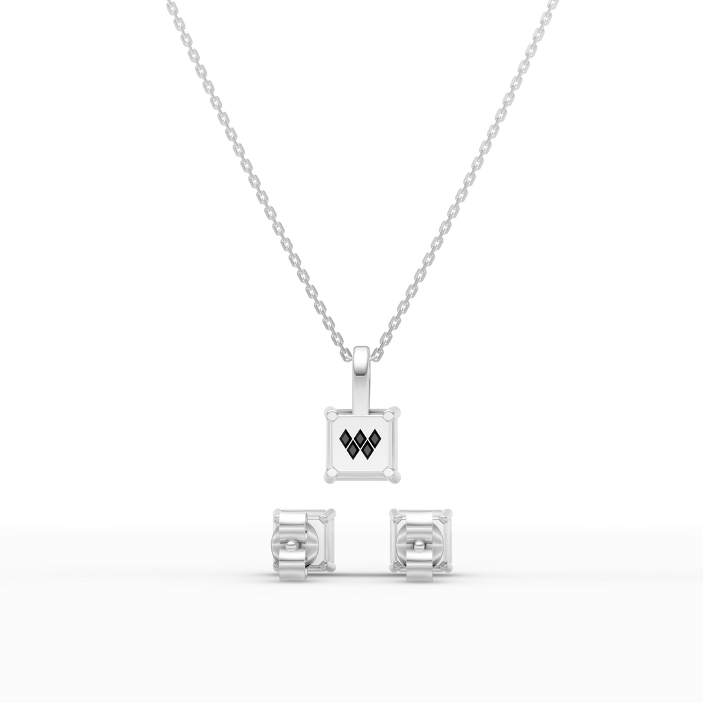 Minimalist Square Shape Necklace & Earrings Set