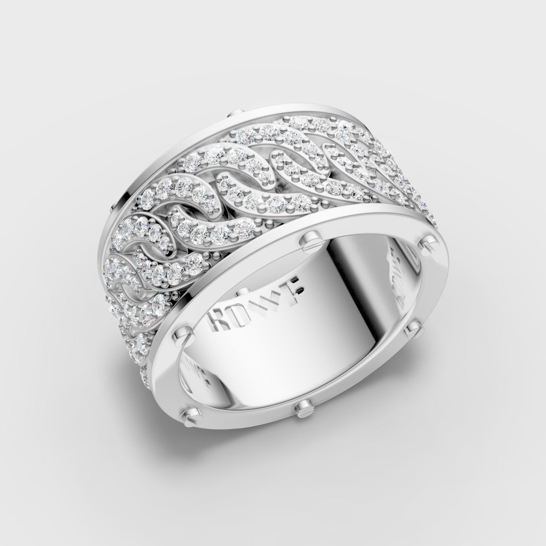 925 Sterling Silver Eternal Link Moissanite Diamond Ring