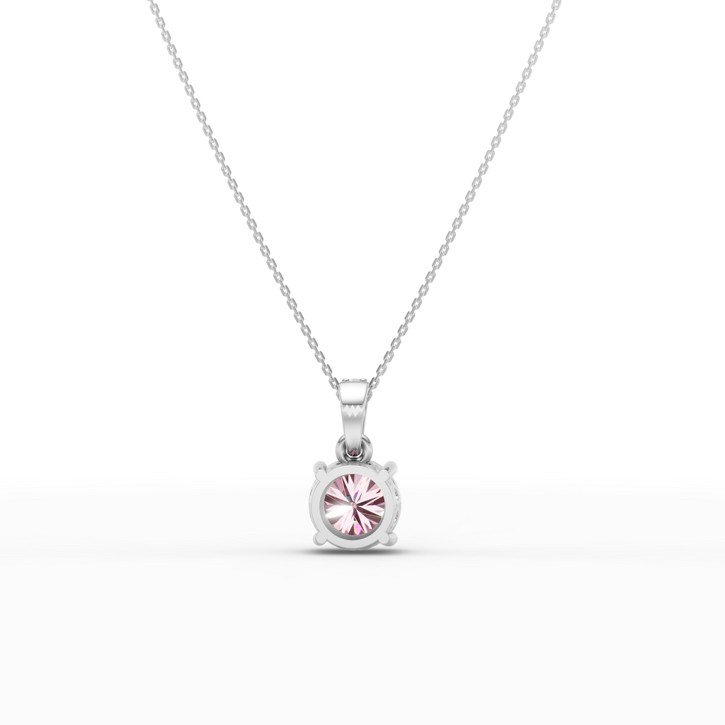 2 CT Pink Portuguese CutPendant With Chain