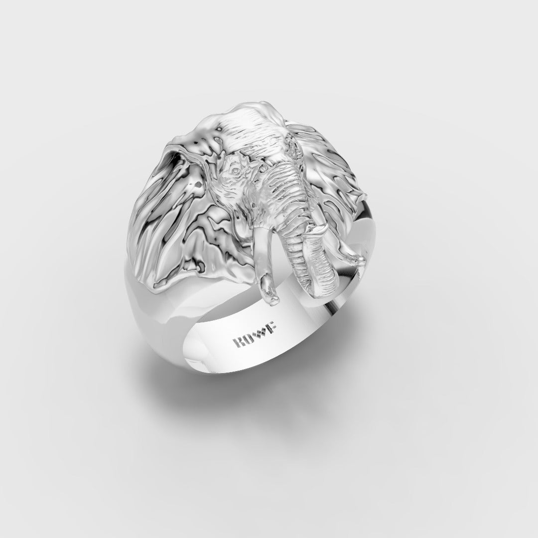 Elephant Head Statement Ring – Bold & Majestic
