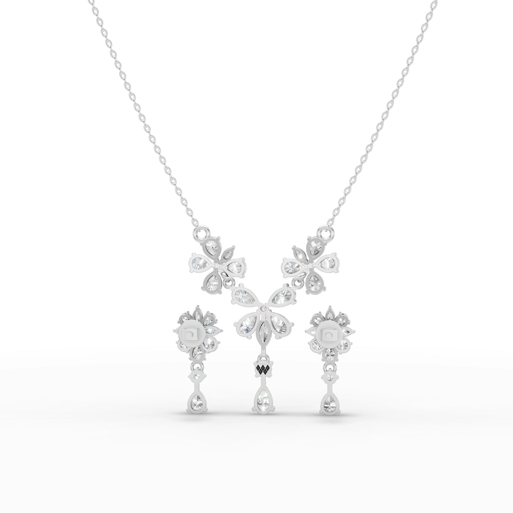 Floral Pear Drop Diamond Necklace