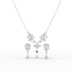 Floral Pear Drop Diamond Necklace
