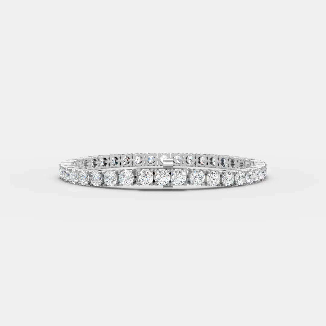 4.5 MM 925 Sterling Silver Round Shaped Moissanite Diamond Tennis Bracelet