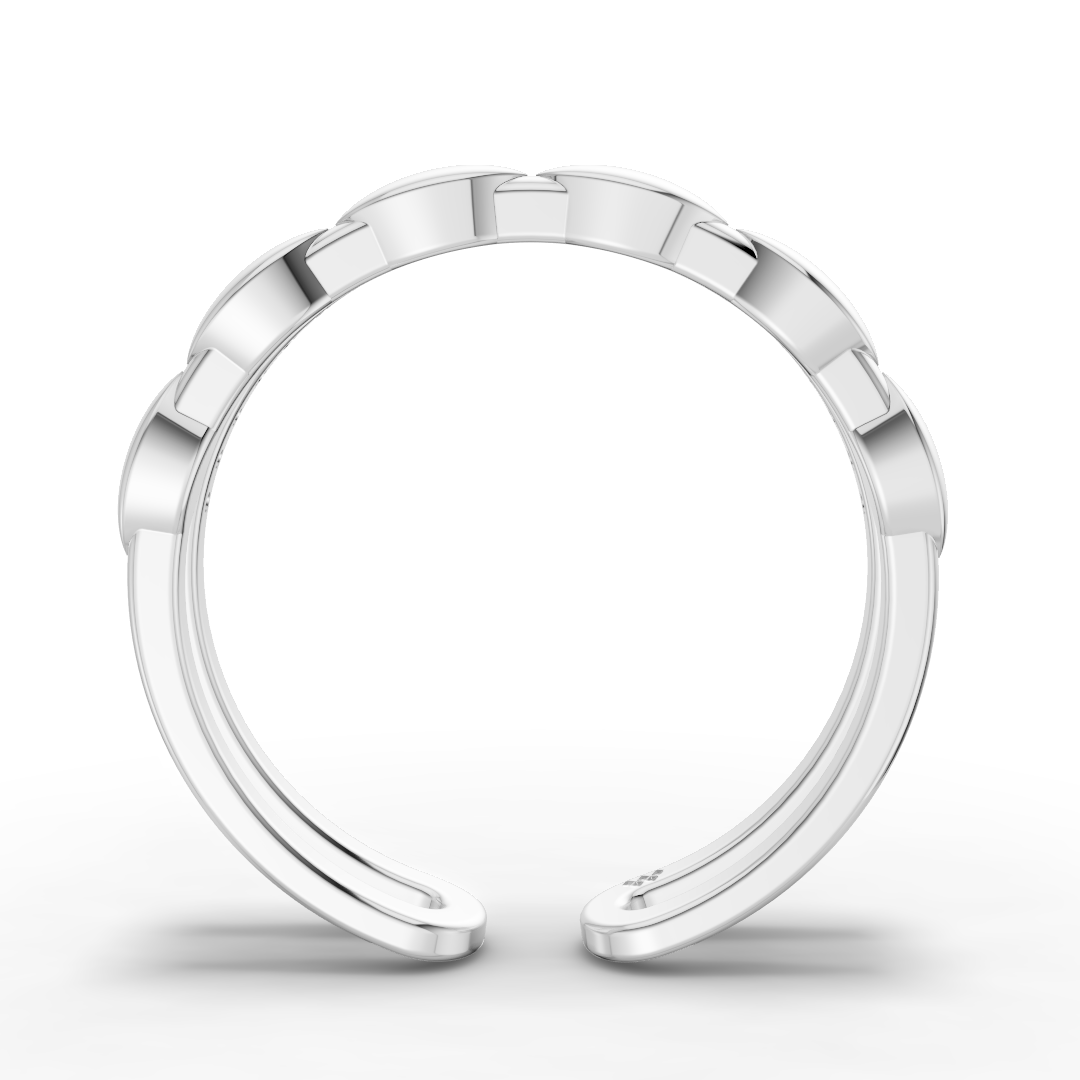 925 Sterling Silver Dual Moissanite Diamond Band