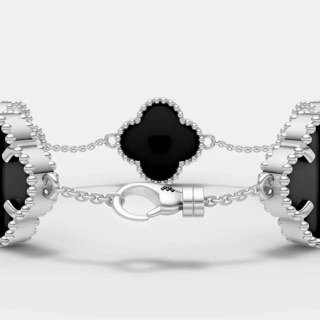 Black Malachite Flower Bracelet – Nature-Inspired Elegance