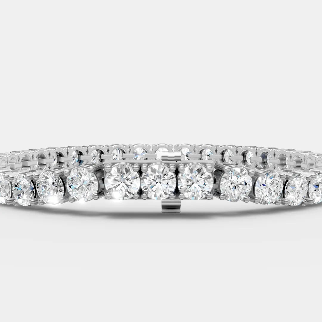 5 MM 925 Sterling Silver Round Shaped Moissanite Diamond Tennis Bracelet