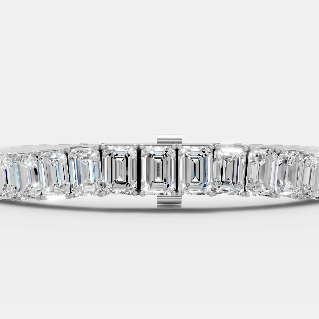 1 CT 925 Silver Emerald Tennis Moissanite Diamond Bracelet