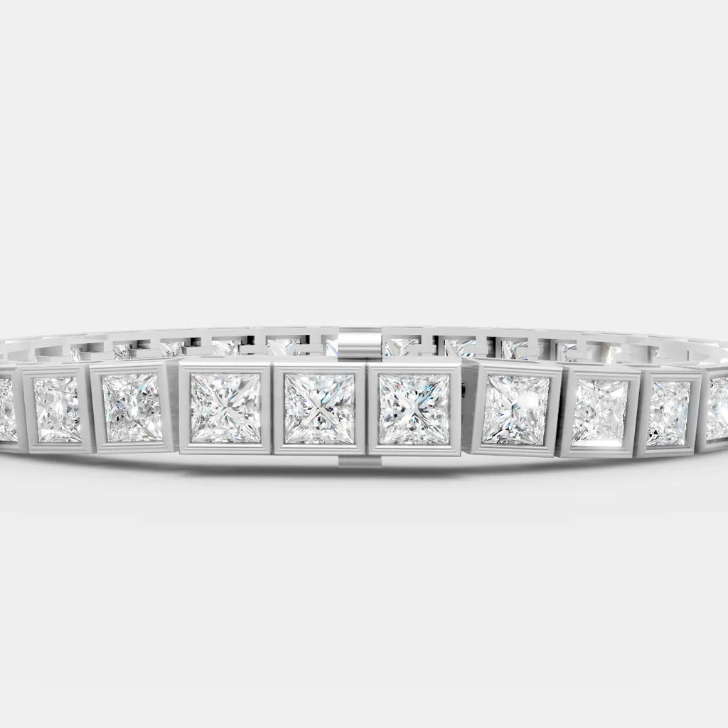 0.50 CT Princess Shaped Tennis Bracelet
