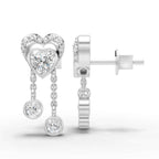 Heart Shaped with Hanging Earring ( 1 Pair )