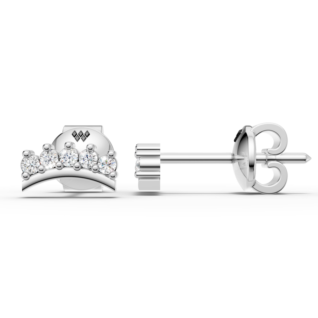 Curved Crown Stud Earrings (1 Pair)