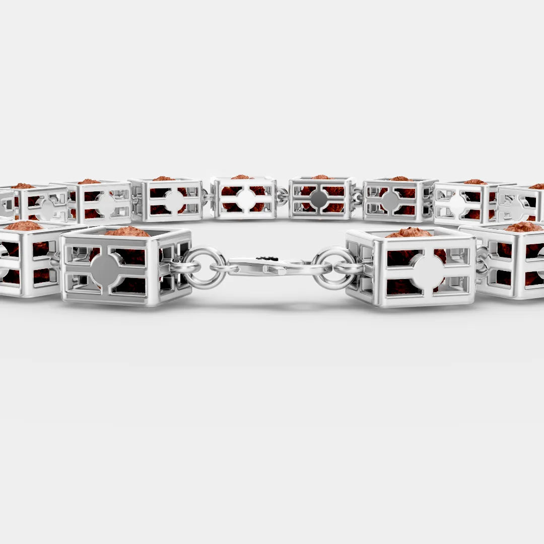 Black Rudraksha Box Bracelet – Spiritual Strength Meets Modern Design