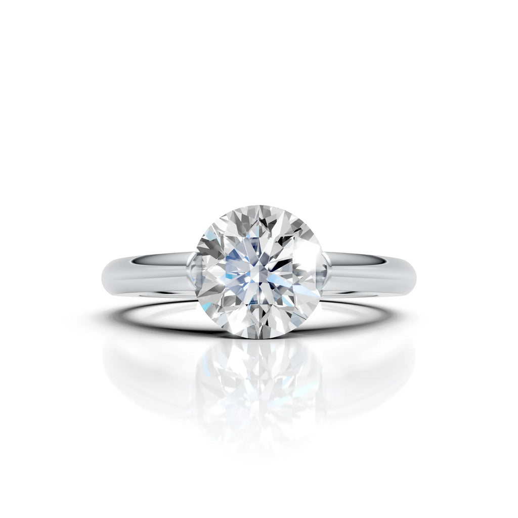 Floating Round Solitaire Diamond Ring