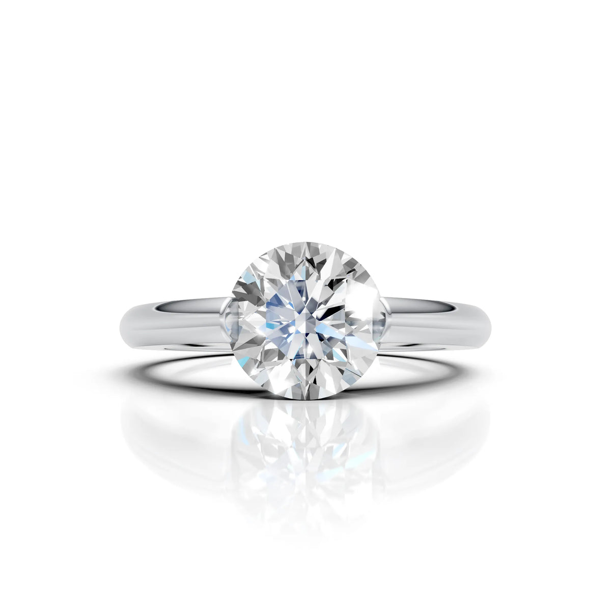 Floating Round Solitaire Diamond Ring