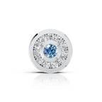 Blue Center Halo Diamond Stud (1 PC)