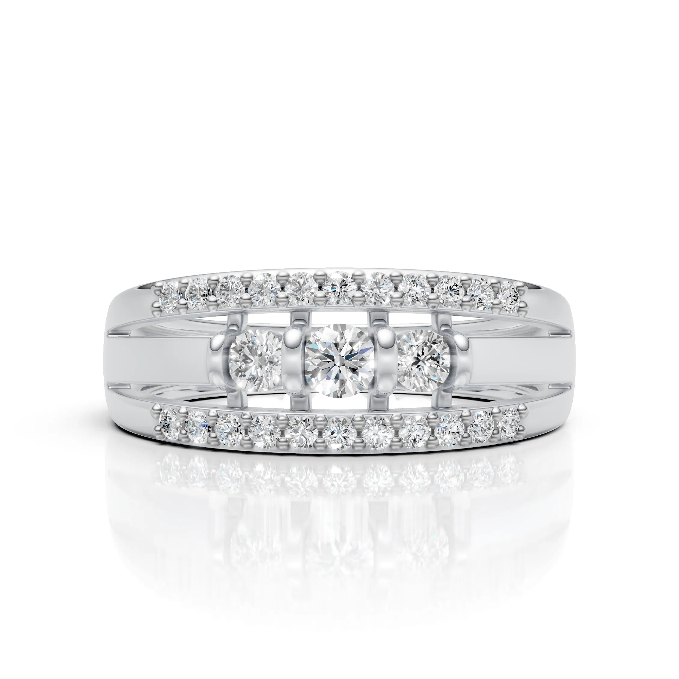 Classic Diamond Cluster Wedding Ring