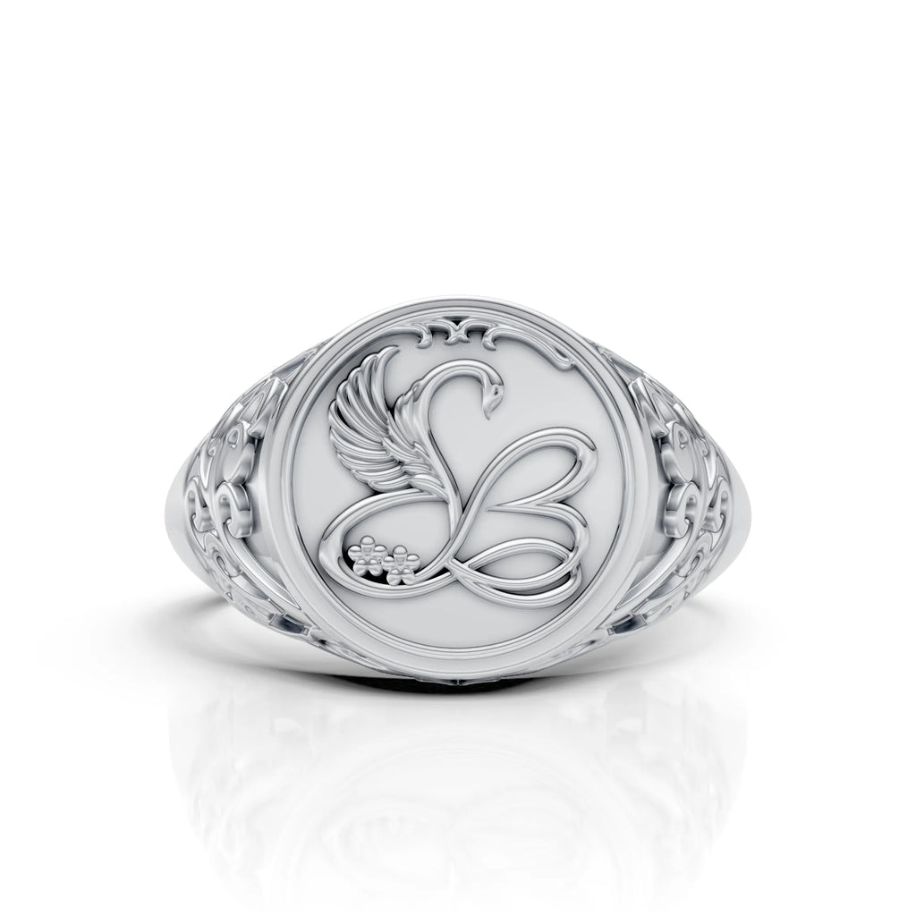 Luxury Swan Emblem Statement Ring